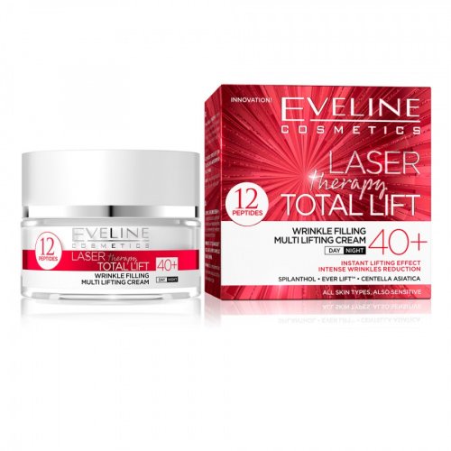 Crema anti-rid de zi si de noapte,Eveline Cosmetics Laser Therapy Total Lift, 40+, 50ml