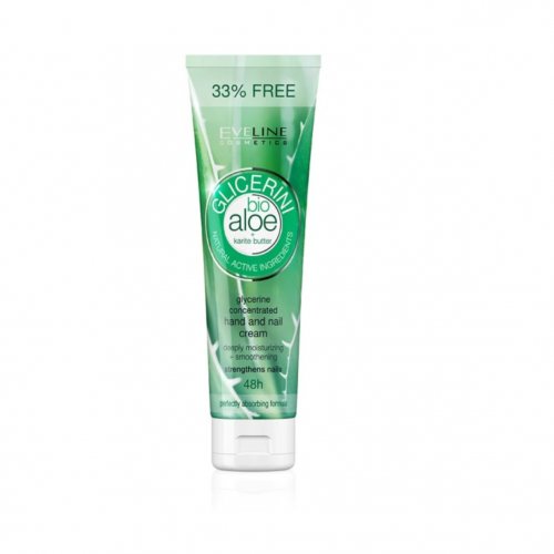 Crema de maini si unghii cu glicerina si aloe vera, Eveline Cosmetics  Glicerini BIO, 100ml