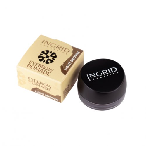 Pomada sprancene, pigmentata, cu pensula, Ingrid Cosmetics, 5gr, Light Brown