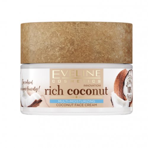 Eveline Cosmetics Rich Coconut, Cremă nutrivită de întinerire, cu probiotice, 50ml