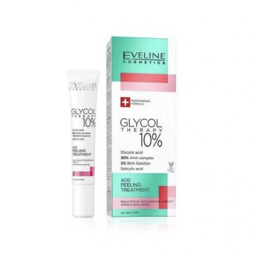 Peeling-activ pentru o piele moale și netedă cu acizi, cu AHA si Acid Glicolic, Glycol Therapy, 10%, Eveline Cosmetics,18ml